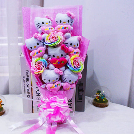 Hello Kitty Graduation Stuffed Animals Bouquet Valentine's Day Christmas HK75 - Lusy Store LLC