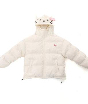 Hello Kitty Jacket Homemade Cotton Cartoon Sanrios Clothes Woman American Loose Sports Coat Kawaii Girls Padded - Lusy Store LLC