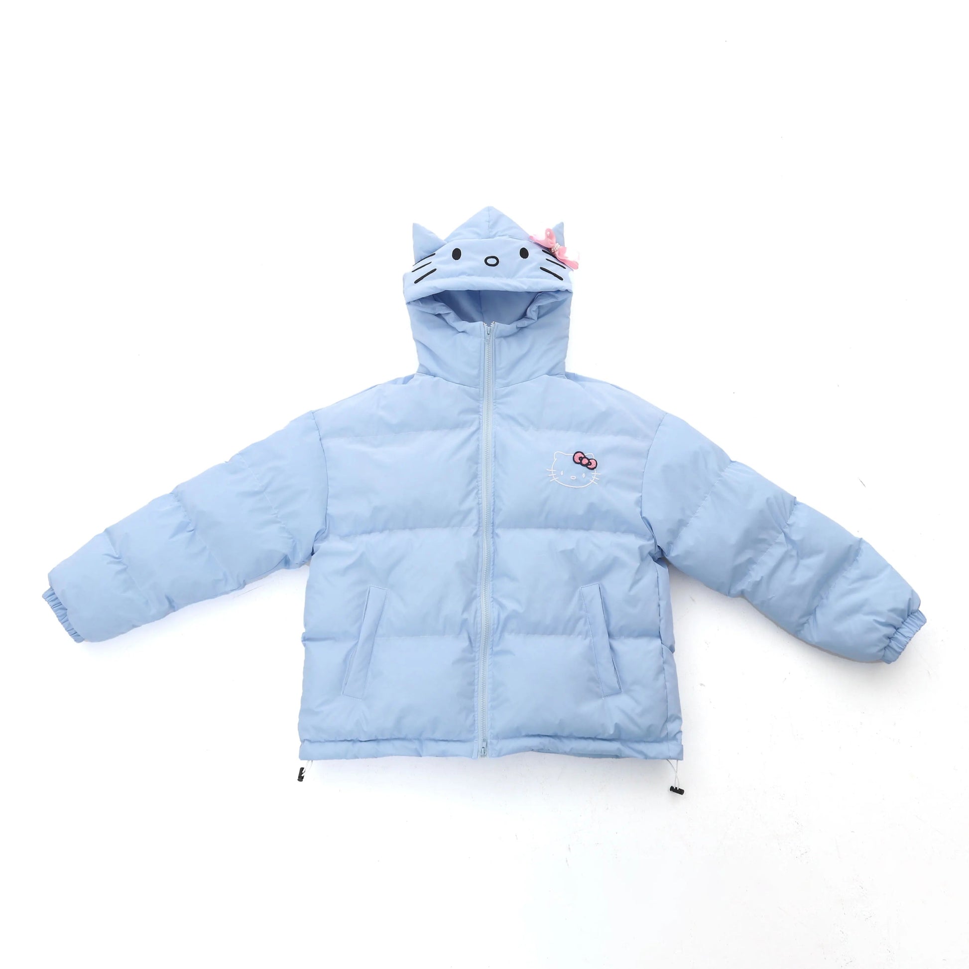 Hello Kitty Jacket Homemade Cotton Cartoon Sanrios Clothes Woman American Loose Sports Coat Kawaii Girls Padded - Lusy Store LLC