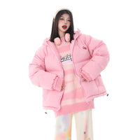 Hello Kitty Jacket Homemade Cotton Cartoon Sanrios Clothes Woman American Loose Sports Coat Kawaii Girls Padded - Lusy Store LLC