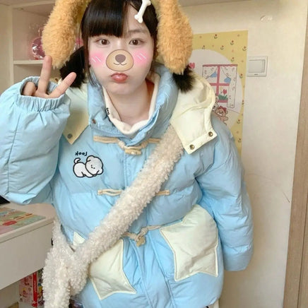 Hello Kitty Jacket Kawaii Womens Cotton Clothing Cartoon Fashion Cute Girl Warm Clothes - Lusy Store LLC