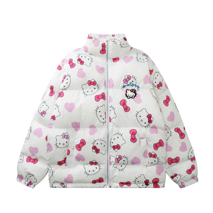 Hello Kitty Jacket Kawaii Womens Cotton Clothing Cartoon Fashion Cute Girl Warm Clothes - Lusy Store LLC