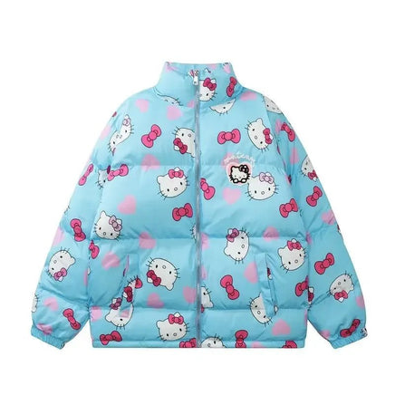 Hello Kitty Jacket Kawaii Womens Cotton Clothing Cartoon Fashion Cute Girl Warm Clothes