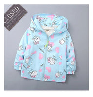 Hello Kitty Jackets for Girls Sanrio Cartoon Coat Baby Girls Kawaii Windbreaker Coat Hooded - Lusy Store LLC