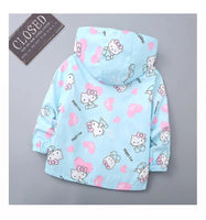 Hello Kitty Jackets for Girls Sanrio Cartoon Coat Baby Girls Kawaii Windbreaker Coat Hooded - Lusy Store LLC