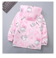 Hello Kitty Jackets for Girls Sanrio Cartoon Coat Baby Girls Kawaii Windbreaker Coat Hooded - Lusy Store LLC