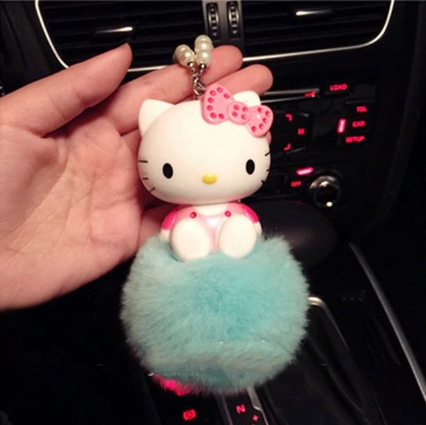 Hello Kitty KT Cute Cat Car Interior Pendant ornaments Anime dolls Car - Lusy Store