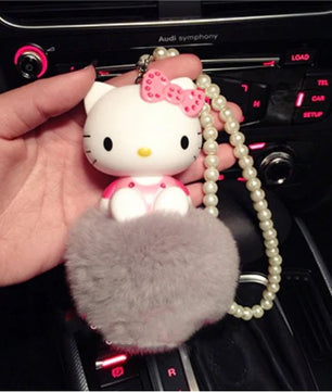 Hello Kitty KT Cute Cat Car Interior Pendant ornaments Anime dolls Car - Lusy Store