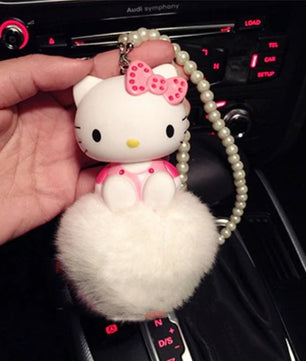 Hello Kitty KT Cute Cat Car Interior Pendant ornaments Anime dolls Car - Lusy Store