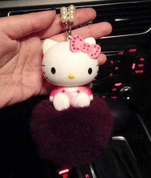 Hello Kitty KT Cute Cat Car Interior Pendant ornaments Anime dolls Car - Lusy Store