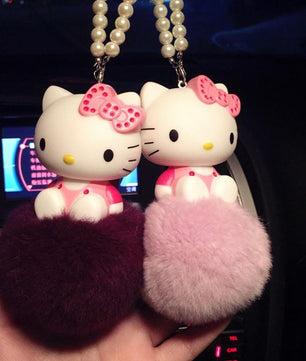 Hello Kitty KT Cute Cat Car Interior Pendant ornaments Anime dolls Car - Lusy Store