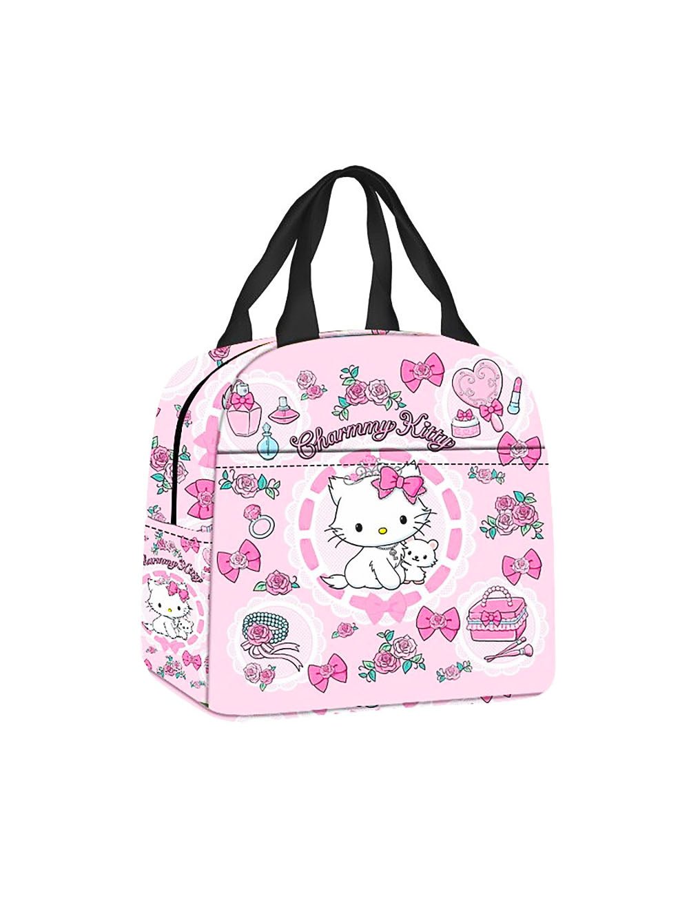 Hello Kitty Lunchbox Sanrio Students Portable Zipper Camping Picnic Ba