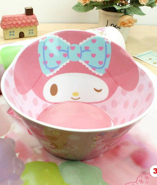 Hello Kitty Melody child Bowl With Food grade melamine Popular brands Bowl Slip-resistant Tableware Set - Lusy Store
