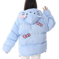 Hello Kitty Padded Cotton Clothes Thickened Warm Loose Coat for Women Girls