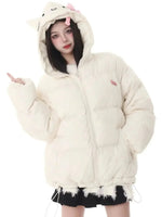 Hello Kitty Padded Cotton Clothes Thickened Warm Loose Coat for Women Girls