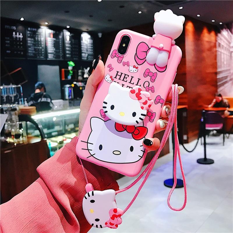 Hello Kitty Phone Case For iphone X XS MAX XR Soft Silicone Pink Doll Back Cover For coque iphone 6 6S 7 8 Plus - Lusy Store