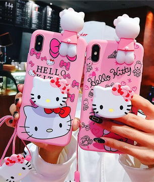 Hello Kitty Phone Case For iphone X XS MAX XR Soft Silicone Pink Doll Back Cover For coque iphone 6 6S 7 8 Plus - Lusy Store