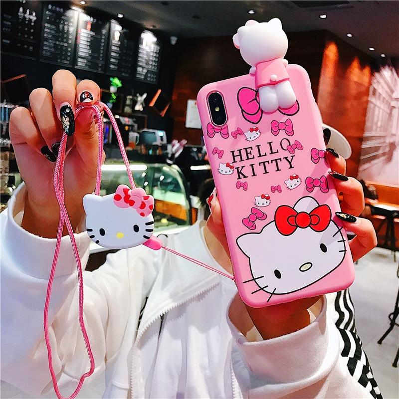 Hello Kitty Phone Case For iphone X XS MAX XR Soft Silicone Pink Doll Back Cover For coque iphone 6 6S 7 8 Plus - Lusy Store