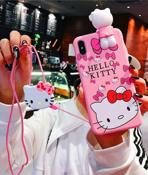Hello Kitty Phone Case For iphone X XS MAX XR Soft Silicone Pink Doll Back Cover For coque iphone 6 6S 7 8 Plus - Lusy Store