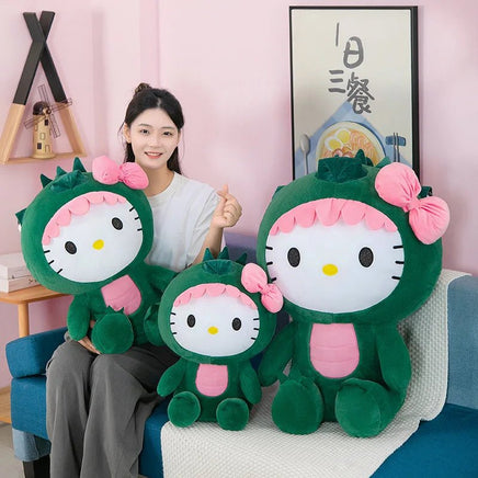 Hello Kitty Plush Dinosaur Toy Cartoon Doll Room Decoration Sleeping Throw Pillow Gift - Lusy Store LLC