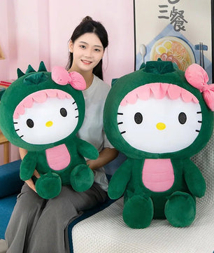 Hello Kitty Plush Dinosaur Toy Cartoon Doll Room Decoration Sleeping Throw Pillow Gift - Lusy Store LLC
