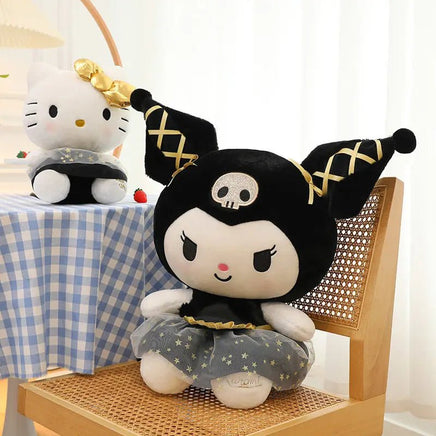 Hello Kitty Plush Doll Toy Cartoon Cute Anime Black Gold Kuromi Luxury Sleeping Pillow Doll Girls Birthday Gift - Lusy Store LLC