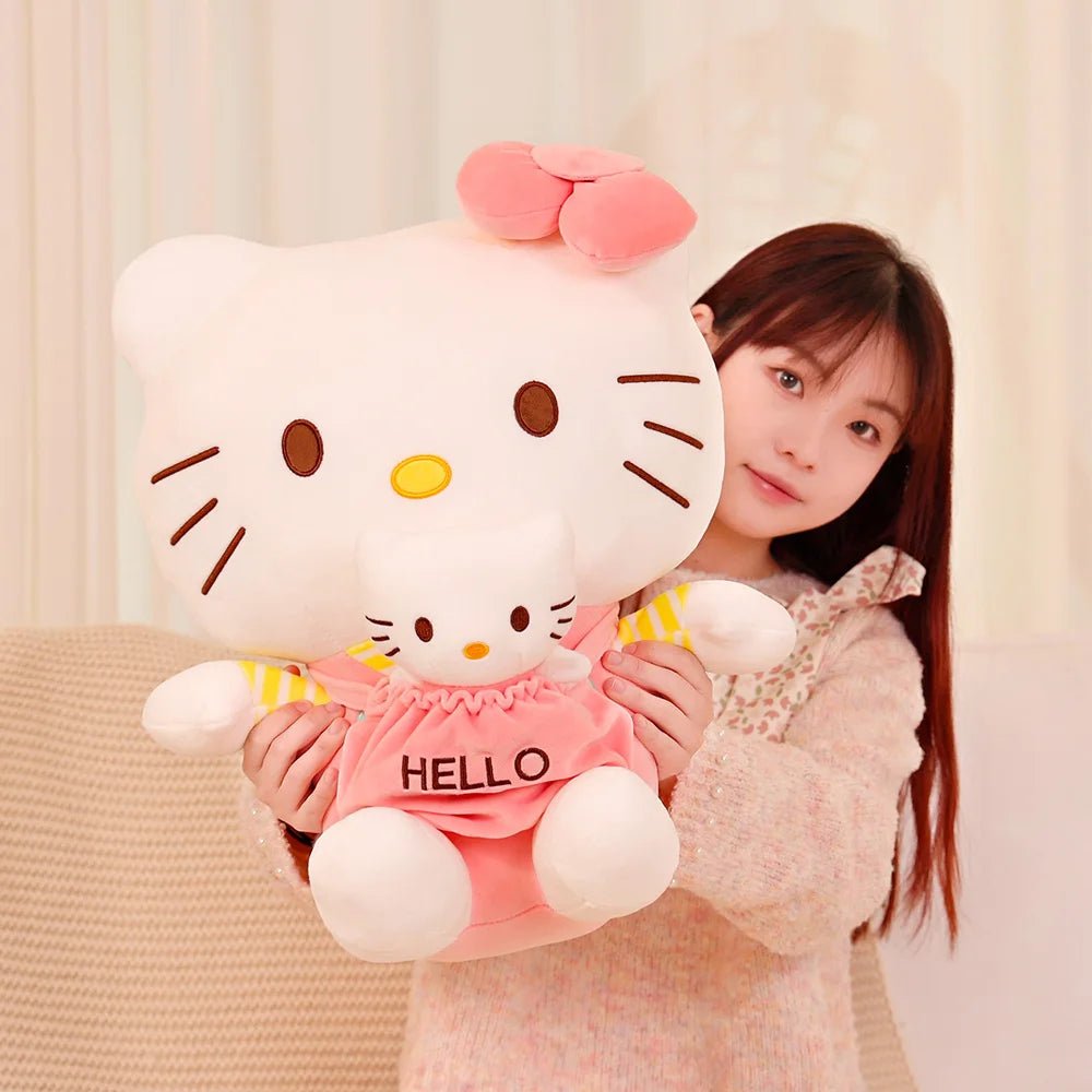 Big Size Sanrio Hello Kitty Peluche Plush Toy Hello Kitty Pillow Doll  Stuffed Animal Plushies Home Decoration Children Girl Gift