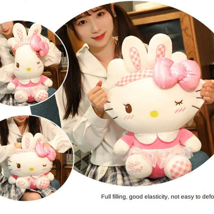 Hello Kitty Plush Sanrio Bow tie Kawali Pillow Cute Cartoon Soft Gifts - Lusy Store LLC