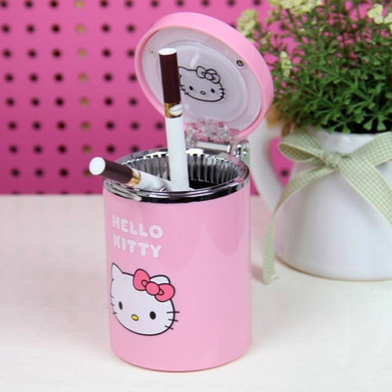 Hello Kitty Portable Car Led Lamp Smoke Ash Cylinder Holder - Lusy Store
