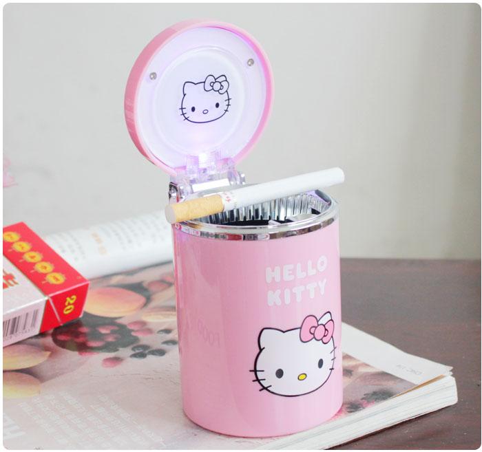 Hello Kitty Portable Car Led Lamp Smoke Ash Cylinder Holder - Lusy Store