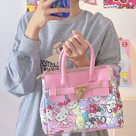 Hello Kitty Purse Kawaii Sanrioed Crossbody Bag Fashion Pu Leather Cute Luxury Wallet C100 - Lusy Store