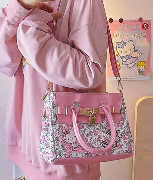 Hello Kitty Purse Kawaii Sanrioed Crossbody Bag Fashion Pu Leather Cute Luxury Wallet C100 - Lusy Store