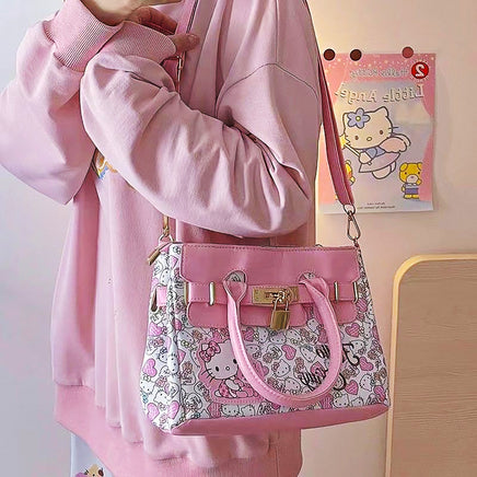 Hello Kitty Purse Kawaii Sanrioed Crossbody Bag Fashion Pu Leather Cute Luxury Wallet C100 - Lusy Store