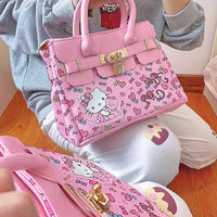 Hello Kitty Purse Kawaii Sanrioed Crossbody Bag Fashion Pu Leather Cute Luxury Wallet C100 - Lusy Store