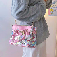 Hello Kitty Purse Kawaii Sanrioed Crossbody Bag Fashion Pu Leather Cute Luxury Wallet C100 - Lusy Store