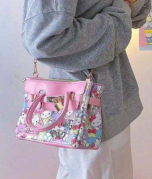 Hello Kitty Purse Kawaii Sanrioed Crossbody Bag Fashion Pu Leather Cute Luxury Wallet C100 - Lusy Store