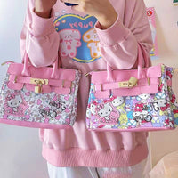 Hello Kitty Purse Kawaii Sanrioed Crossbody Bag Fashion Pu Leather Cute Luxury Wallet C100 - Lusy Store