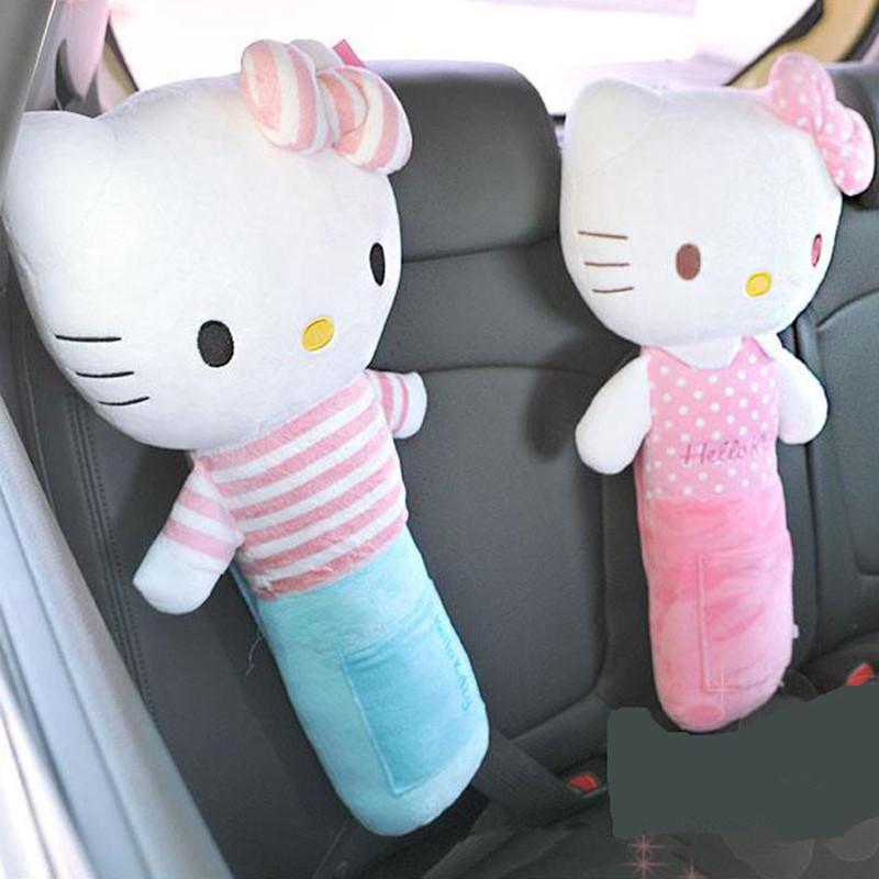Hello Kitty Seat Belt Cover PP Cotton Auto Belt Covers For Kids Pink Safety Seat Belt Shoulder Pads - Lusy Store
