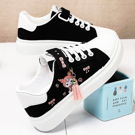 Hello Kitty Shoes Canvas Shoes Kawaii Low Top Girls Sneakers S84 - Lusy Store