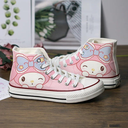 Hello Kitty Shoes Kuromi Mymelody Canvas Shoe Kawaii Versatile Board Shoes Gift For Girls - Lusy Store LLC