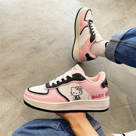 Hello Kitty Shoes Light Breathable Casual Womens Shoes Cute Pink Sneakers For Girl S75 - Lusy Store