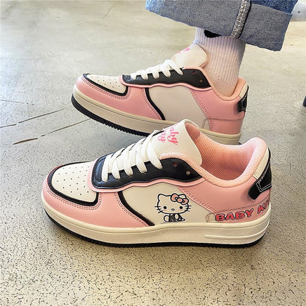 Hello Kitty Shoes Light Breathable Casual Womens Shoes Cute Pink Sneakers For Girl S75 - Lusy Store