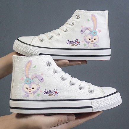 Hello Kitty Shoes Sanrios Kawaii Cinnamoroll New Canvas Shoes High Top Breathable Sneakers Gift S74 - Lusy Store