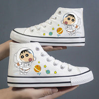Hello Kitty Shoes Sanrios Kawaii Cinnamoroll New Canvas Shoes High Top Breathable Sneakers Gift S74 - Lusy Store