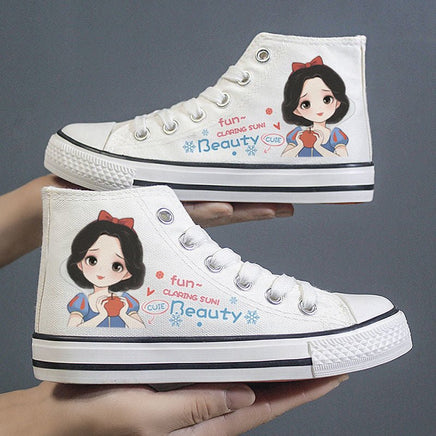 Hello Kitty Shoes Sanrios Kawaii Cinnamoroll New Canvas Shoes High Top Breathable Sneakers Gift S74 - Lusy Store