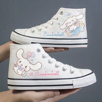 Hello Kitty Shoes Sanrios Kawaii Cinnamoroll New Canvas Shoes High Top Breathable Sneakers Gift S74 - Lusy Store