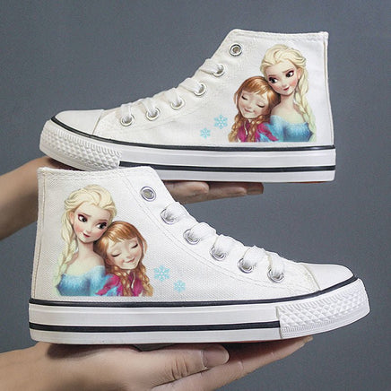 Hello Kitty Shoes Sanrios Kawaii Cinnamoroll New Canvas Shoes High Top Breathable Sneakers Gift S74 - Lusy Store