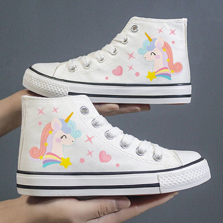 Hello Kitty Shoes Sanrios Kawaii Cinnamoroll High Top Breathable Sneakers Gift S74B Unicorn