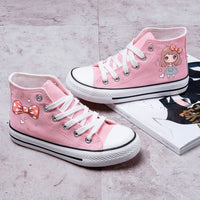 Hello Kitty Shoes Sanrios Kawaii Cinnamoroll High Top Breathable Sneakers Gift S74B Pink