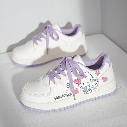 Hello Kitty Shoes Small White Shoes Korean College Style Harajuku Casual Flat Shoes Y2k Comfortable - Lusy Store LLC